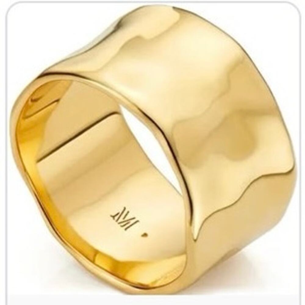 Monica Vinader Siren Muse Ring 7.5 Yellow Gold MSRP $300